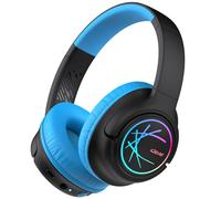 iClever Kids Wireless Headphones with LED Lights, BTH18 Safe Volume 74/85dBA, 43H Playtime, Stereo Sound, Bluetooth5.3 Over Ear Kids bluetooth Headphones for Tablet/Travel (Black)