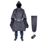 iClimb Hooded 3M Thinsulate Insulation Warm Camping Blanket Wearable Poncho Ultralight Compact (Dark Grey, 1.5 lb)
