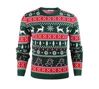 iClosam Christmas Jumpers for Men Reindeer Festive Xmas Jumper Funny Sweater Pullover for Gifts