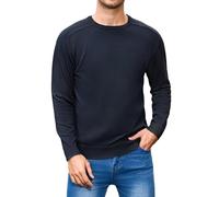 iClosam Men’s Crew Neck Jumper Winter Knitted Sweater Mens Basic Solid Jumpers Men Long Sleeve Knitwear Sweatshirt Hoodless for Cold Weather,Navy Blue,S