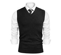 iClosam Men’s Knitted Vest Sleeveless Jumper V Neck Tank Top Classic Business Knitwear Waistcoat