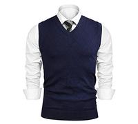 iClosam Men’s Knitted Vest Sleeveless Jumper V Neck Tank Top Classic Business Knitwear Waistcoat