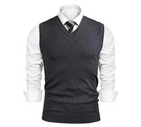 iClosam Men’s V Neck Sleeveless Jumper Knitwear Vest Business Casual Smart Waistcoat Tank Top