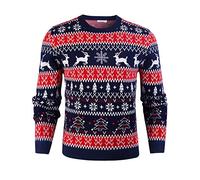 iClosam Mens Christmas Jumpers Xmas Sweater Knitted Crew Neck Long Sleeve Jumper for Gifts
