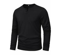 iClosam Men's Henley Long Sleeve T-Shirt 95% Cotton, 3-Button Placket | Premium Long Sleeve T-Shirt, Casual Plain Cotton Top, Regular Fit, Comfortable for Everyday Wear and All Seasons