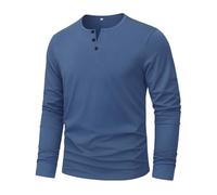 iClosam Men's Henley Long Sleeve T-Shirt 95% Cotton, 3-Button Placket | Premium Long Sleeve T-Shirt, Casual Plain Cotton Top, Regular Fit, Comfortable for Everyday Wear and All Seasons