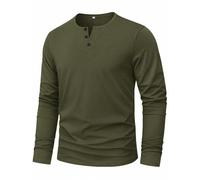 iClosam Men's Henley Long Sleeve T-Shirt 95% Cotton, 3-Button Placket | Premium Long Sleeve T-Shirt, Casual Plain Cotton Top, Regular Fit, Comfortable for Everyday Wear and All Seasons