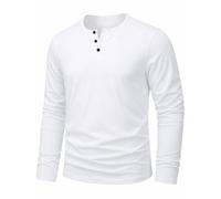 iClosam Men's Henley Long Sleeve T-Shirt 95% Cotton, 3-Button Placket | Premium Long Sleeve T-Shirt, Casual Plain Cotton Top, Regular Fit, Comfortable for Everyday Wear and All Seasons