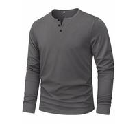 iClosam Men's Henley Long Sleeve T-Shirt 95% Cotton, 3-Button Placket | Premium Long Sleeve T-Shirt, Casual Plain Cotton Top, Regular Fit, Comfortable for Everyday Wear and All Seasons