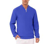 iClosam Men's Long Sleeve Quarter Zip Pullover Causal Regular Fit Stand Collar 1/4 Zip Jumpers