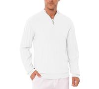 iClosam Men's Long Sleeve Quarter Zip Pullover Causal Regular Fit Stand Collar 1/4 Zip Jumpers