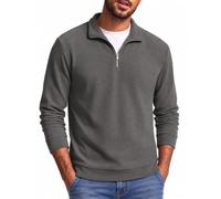 iClosam Mens Sweatshirts Fleece Quarter Zip Jumper Long Sleeve Active Sweat | Men's Classic Solid 1/4 Zip Sweatshirt no Hood Stand Collar Jumper Regular Fit Pullover Top Warm for Winter Casual Outdoors