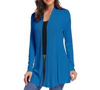iClosam Women Open Front Cardigans Casual Long Sleeve Lightweight Knit Cardigan Sweater, #1 Blue, M