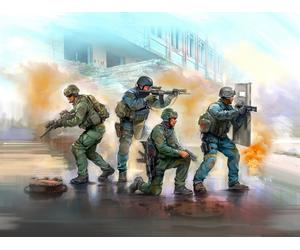 ICM 1:24 S.W.A.T. Team with 4 Figures Plastic Model Kit