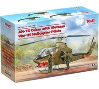 ICM ICM32062 1:32-AH-1G Cobra with Vietnam War US Helicopter Pilo, Black