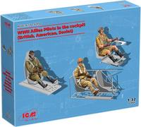 ICM 1:32 - WWII Allies Pilots in The Cockpit (GB, US, RU)