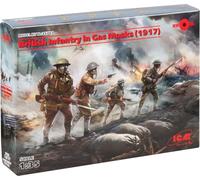 ICM 1:35 - British Infantry in Gas Masks (1917) 4 Figs