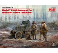 Icm 35670 - 1:35 Model T Rnas Armoured Car with Wwi British Tank Crew - New
