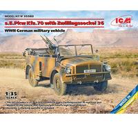 ICM Scale Model Kit s.E.Pkw Kfz.70 with Zwillingssockel 36 (Twin Mount 36) 1:35 WWII - ICM35503