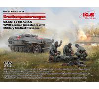 ICM Model Kit Sd.Kfz.251/8 Ausf.A 1:35 WWII German Ambulance with 4 Figures (35114)