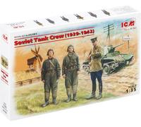 Soviet Tank Crew (1939-1942) (3 Figures 1 Officer, 2 Tankmen) 1:35 Model Kit ICM