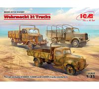 ICM ICMDS3507 Diorama 1:35-Wehrmacht 3t Trucks, skyblue