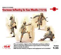 ICM Model Kit – German Infantry in Gas Masks (1918) – 4 Figures – 1:35 Scale
