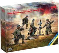 ICM 1:35 - WW2 Mortar GrW 34 w/Crew (4 Figs) German