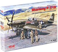 ICM ICM48125 1:48-Mustang P-51B w/USAAF Pilots/Ground Personnel