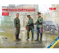 ICM 24020 WWII German Staff Personnel Soldiers 1:24 Figures Plastic Model Kit
