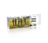 ICM 3056 WWII Japanese Pilots Military Figures Model Kit Acrylic Paint Set
