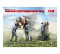 Wwii British Ground Personnel (1939-1945) (3 Figures) New Molds 1:32 Plastic Kit