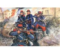 French Line Infantry (1870-1871) 4 Figures 1 Officer, 3 Soldiers 1:35 Model Kit
