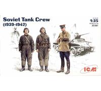ICM Model Kit - Soviet Tank Crew (1939-1942) - 1:35, 3 Figures (1 Officer, 2 Tankmen)