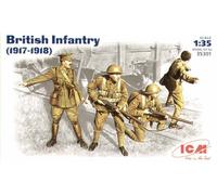ICM ICM35301 1:35-British Infantry (1917-1918) 4 Figs, 14 x 14 x 52 millimetres