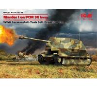 ICM ICM35339 1:35-Marder I on FCM 36, WWII German Anti-Tank SPG Scale Model Kit, White