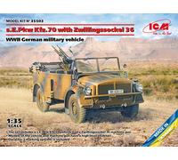 ICM Scale Model Kit s.E.Pkw Kfz.70 with Zwillingssockel 36 (Twin Mount 36) 1:35 WWII - ICM35503