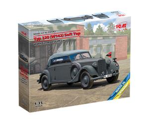 ICM 35542 1:35 Typ 320 (W142) Cabriolet Soft Top, WWII German staff car