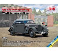 ICM - 1:35 Scale Model Kit - Typ 320 (W142) Cabriolet Soft Top WWII German Staff Car