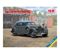ICM - 1:35 Scale Model Kit - Typ 320 (W142) Cabriolet Soft Top WWII German Staff Car