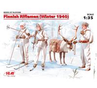 ICM 35566 1:35 Finnish Riflemen (Winter 1940) (4 figures - 3 rifleman, 1 reindee