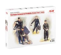 Icm 35614 - 1:35 German Armoured Vehicle Crew 1941-1942 4 Figures and Cat - New
