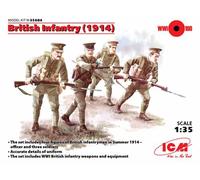 ICM ICM35684 1:35-British Infantry (1914) 4 Figs, 5.1 x 3.2 x 5.1 centimetres