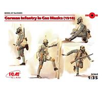 ICM Model Kit – German Infantry in Gas Masks (1918) – 4 Figures – 1:35 Scale