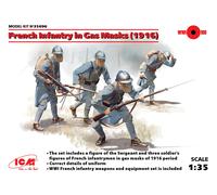 ICM Model Kit - French Infantry in Gas Masks (1918) - 1:35 - 4 Figures