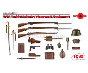 Icm 35699 1/35 Wwi Turkish Infantry Weapons & Equipment (100% New Molds)