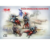 Icm 35705 1/35 French Infantry on the March (1914) (4 Figures) (100% New Molds)