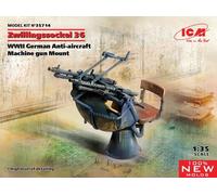 Icm 35714 1/35 Twin Base 36, Wwii German Anti-aircraft Machine Gun Mount