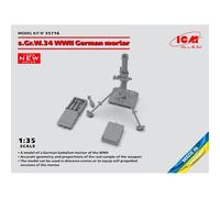 ICM 35716 s.Gr.W.34 WWII German Mortar 1:35 Plastic Model Kit