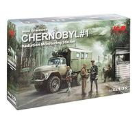 ICM 35901 Chernobyl#1. Radiation Monitoring Station (ZiL-131KShM Truck & 5 Figures & Diorama Base with Background) - Scale 1:35